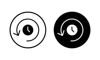 Tarih ikonu vektör illüstrasyonu. Son olay geçmişi işareti ve simgesi