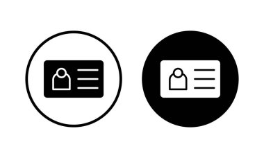 Lisans simgesi vektör illüstrasyonu. Kimlik kartı simgesi. Sürücü ehliyeti, personel kimlik kartı 