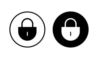 Simge vektör illüstrasyonunu kilitle. Asma kilit işareti ve sembol. Şifreleme simgesi. Güvenlik sembolü