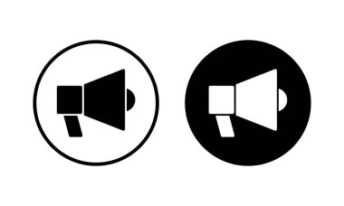 Megafon ikon vektör çizimi. Hoparlör işareti ve sembol