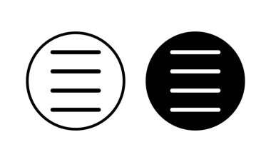 Menü Simgesi vektör illüstrasyonu. Web menü işareti ve sembol. Hamburger menüsü sembolü