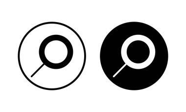 Arama simgesi vektör illüstrasyonu. Büyüteç işareti ve sembolü ara