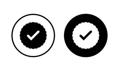 Doğrulanmış ikon vektör illüstrasyonu. Doğrulama işareti. onaylanmış işaret ve sembol