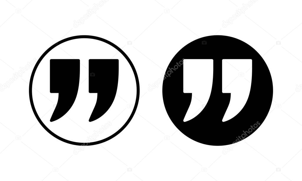 Quote icon vector illustration. Quotation mark sign and symbol