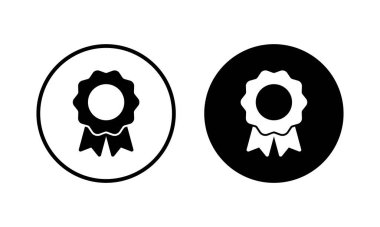 Rozet simgesi vektör çizimi. Ödül ikon vektörü. İşaret ve sembollere ulaşın. Damga