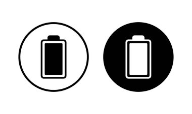 Batarya ikonu vektör çizimi. Pil şarj işareti ve sembol. pil şarj seviyesi