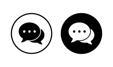 Sohbet ikonu vektör illüstrasyonu. Konuşma balonu işareti ve sembol. Yorum simgesi. ileti