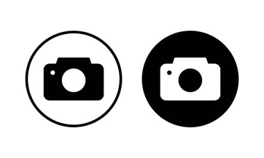 Kamera simgesi vektör illüstrasyonu. Fotoğraf makinesi işareti ve sembol. fotoğrafçılık simgesi.