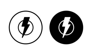 Şimşek simgesi vektör illüstrasyonu. Elektrik işareti ve sembol. Güç simgesi. enerji işareti