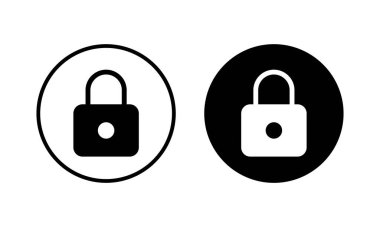 Simge vektör illüstrasyonunu kilitle. Asma kilit işareti ve sembol. Şifreleme simgesi. Güvenlik sembolü