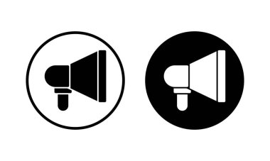 Megafon ikon vektör çizimi. Hoparlör işareti ve sembol