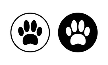 Paw simgesi vektör illüstrasyonu. Pençe izi ve sembol. köpek ya da kedi pençesi