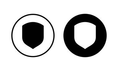 Kalkan simgesi vektör illüstrasyonu. Koruma ikonu. Güvenlik işareti ve sembol