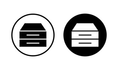 Dizin simgesi illüstrasyonunu arşivle. Belge vektör simgesi. Depolama simgesini arşivle.