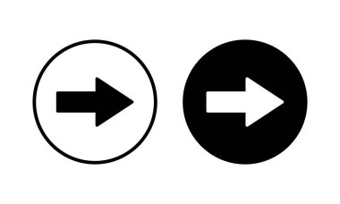 Ok simgesi vektör illüstrasyonu. Web tasarımı için ok işareti ve sembol.