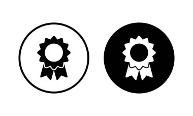 Rozet simgesi vektör çizimi. Ödül ikon vektörü. İşaret ve sembollere ulaşın. Damga
