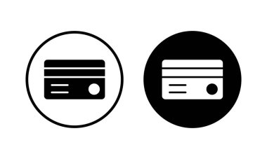 Kredi kartı ikonu vektör illüstrasyonu. Kredi kartı ödeme imzası ve sembolü