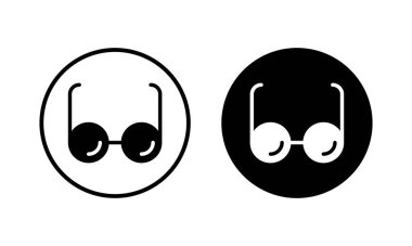 Gözlük simgesi vektör illüstrasyonu. Gözlük işareti ve sembol