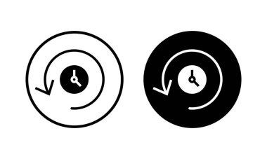 Tarih ikonu vektör illüstrasyonu. Son olay geçmişi işareti ve simgesi