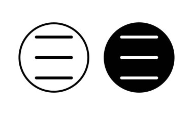 Menü Simgesi vektör illüstrasyonu. Web menü işareti ve sembol. Hamburger menüsü sembolü