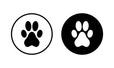 Paw simgesi vektör illüstrasyonu. Pençe izi ve sembol. köpek ya da kedi pençesi