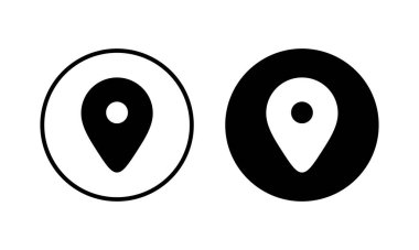 Pin simgesi vektör illüstrasyonu. Yer işareti ve sembol. hedef simgesi. harita iğnesi