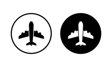 Düzlem ikonu vektör illüstrasyonu. Uçak işareti ve sembol. Uçuş taşıma sembolü. Seyahat işareti. uçak.