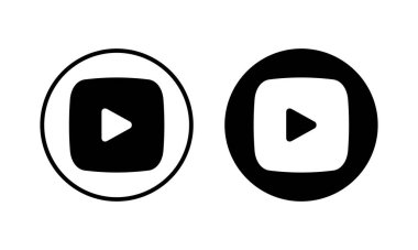 Simge vektör illüstrasyonunu çal. Düğme işareti ve sembolü çal