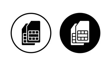 Sim kart simgesi vektör illüstrasyonu. çift sim kart işareti ve sembol