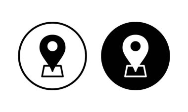 Adres simgesi vektör illüstrasyonu. Ev işareti ve sembol. nokta