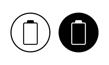 Batarya ikonu vektör çizimi. Pil şarj işareti ve sembol. pil şarj seviyesi