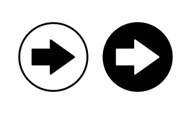 Ok simgesi vektör illüstrasyonu. Web tasarımı için ok işareti ve sembol.