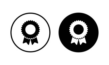 Rozet simgesi vektör çizimi. Ödül ikon vektörü. İşaret ve sembollere ulaşın. Damga