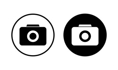 Kamera simgesi vektör illüstrasyonu. Fotoğraf makinesi işareti ve sembol. fotoğrafçılık simgesi.