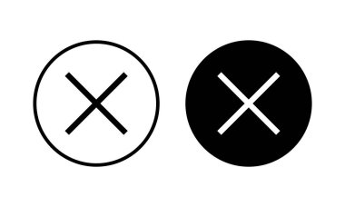 Simge vektör çizimini kapat. İşareti ve sembolü sil. çapraz işaret