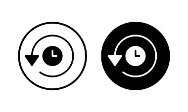 Tarih ikonu vektör illüstrasyonu. Son olay geçmişi işareti ve simgesi