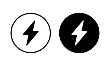 Şimşek simgesi vektör illüstrasyonu. Elektrik işareti ve sembol. Güç simgesi. enerji işareti