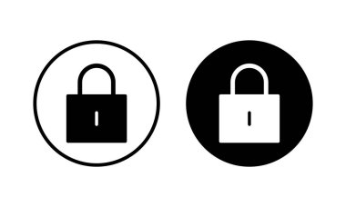 Simge vektör illüstrasyonunu kilitle. Asma kilit işareti ve sembol. Şifreleme simgesi. Güvenlik sembolü