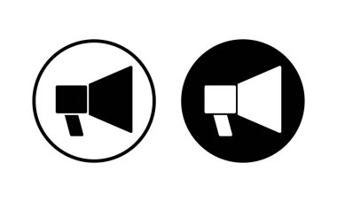 Megafon ikon vektör çizimi. Hoparlör işareti ve sembol