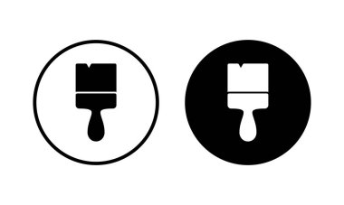 Simge vektör illüstrasyonunu boya. Boya fırçası işareti ve sembol. boyama silindiri vektörü