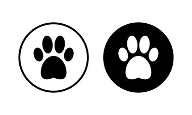 Paw simgesi vektör illüstrasyonu. Pençe izi ve sembol. köpek ya da kedi pençesi