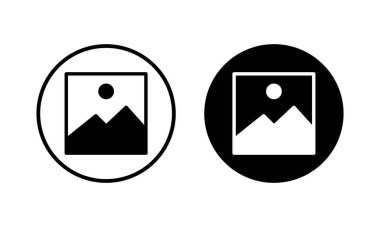 Resim simgesi vektör illüstrasyonu. Fotoğraf galerisi işareti ve sembol. resim simgesi
