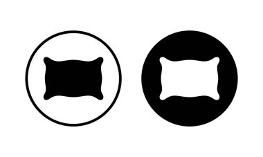 Yastık simgesi vektör çizimi. Yastık işareti ve sembol. Rahat yumuşacık yastık.