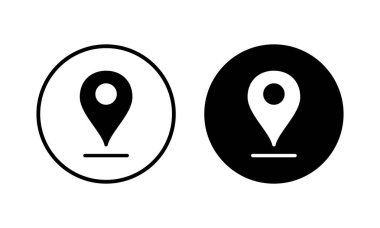 Pin simgesi vektör illüstrasyonu. Yer işareti ve sembol. hedef simgesi. harita iğnesi