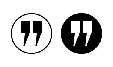 Simge vektör illüstrasyonundan alıntı. Tırnak işareti ve sembol