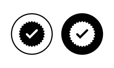 Doğrulanmış ikon vektör illüstrasyonu. Doğrulama işareti. onaylanmış işaret ve sembol