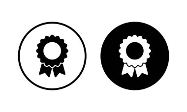 Rozet simgesi vektör çizimi. Ödül ikon vektörü. İşaret ve sembollere ulaşın. Damga