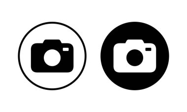 Kamera simgesi vektör illüstrasyonu. Fotoğraf makinesi işareti ve sembol. fotoğrafçılık simgesi.