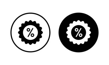 İndirimli ikon vektör illüstrasyonu. İndirim etiketi ve sembolü