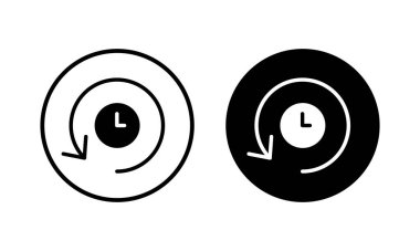 Tarih ikonu vektör illüstrasyonu. Son olay geçmişi işareti ve simgesi